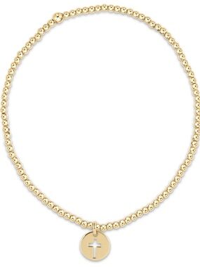 classic gold 2mm bracelet - blessed small gold disc